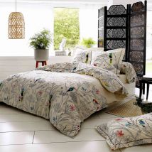 Tradilinge - Parure de lit Amazonia 200x200 cm - Tradilinge - Ecru - Tropical - 57 fils/cm² - Rabat