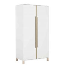 Armoire bébé 2 portes en bois blanc - AR5048 en Médium (MDF) - - Blanc - Galipette