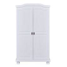 Armoire 2 portes en bois massif blanc laqué - AR12021 en Pin Massif - - Blanc - Terre de Nuit