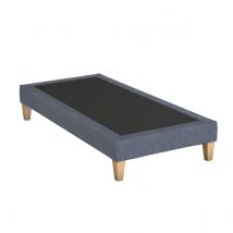 Sommier déco tapissier bleu océan - SOMEO 110x190 en Bois - - Bleu - Someo