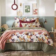 Terre de Nuit - Couvre-lit gaze de coton imprimé printemps 90x200 cm - - Rose - Floral