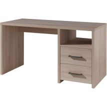 Bureau Imitation Chêne Clair BU2003 en Médium (MDF) - - Bois naturel - Terre de Nuit