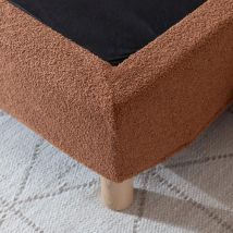 Cache-sommier bouclette intégral terracotta 140x190 en - - Rouge terracotta - Terre de Nuit