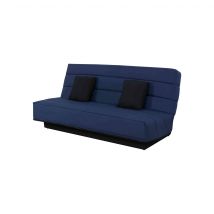 Banquette clic-clac unie avec housse bleu marine + 2 coussins - CC10003 en Metal - Bleu marine - Dunlopillo