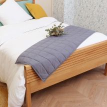 Terre de Nuit - Chemin de lit matelassé jersey anthracite 50x200 - - Anthracite - Uni
