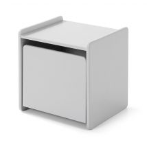 Chevet 1 porte enfant gris clair - Terre de Nuit en Médium (MDF) - Gris
