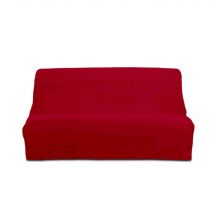 Housse de clic-clac unie 100% coton rouge 140x190 en - - Rouge - Soleil d'Ocre