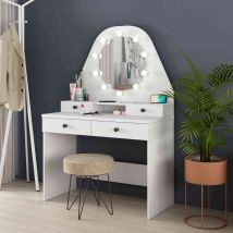 Coiffeuse enfant avec miroir en bois blanc - CF9010 en Médium (MDF) - - Blanc - Terre de Nuit