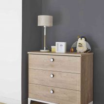 Commode enfant 3 tiroirs en bois imitation chêne blond - CO5043-1 en Panneau de particules - - Naturel - Galipette