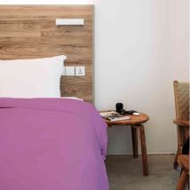 Tradilinge - Housse de couette 100% coton violine 260x240 cm - Tradilinge - Violet - Uni - 57 fils/cm² - Rabat
