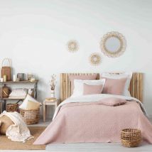Douceur D'intérieur - Couvre-lit microfibre lavée matelassé Florette 240x220 cm rose - - Rose - Uni