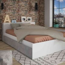 Lit - 140x190 Panneau de particules Lit tiroir pour adulte
