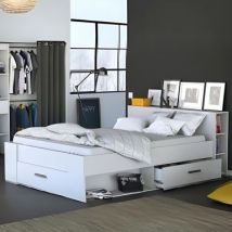 Lit - 160x200 Bois Lit tiroir pour adulte