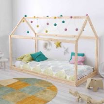 Lit - 90x190 Epicéa Lit cabane En solde pour enfant