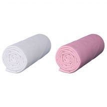 Baby Fox - Lot de 2 draps housses bébé jersey bio blanc et rose cododo 46x85 cm - - Blanc - Uni