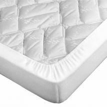 Terre de Nuit - Drap housse blanc pour canapé lit bonnet 15 cm 135x185 - - Blanc - Uni - 57 fils/cm²