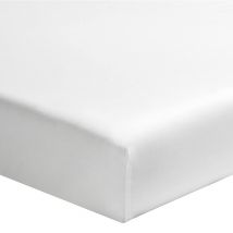 Terre de Nuit - Drap housse blanc 100% coton biologique bonnet 30 cm 120x200 - - Blanc - Uni - 57 fils/cm²