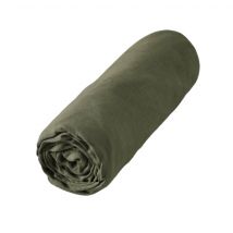 Terre de Nuit - Drap housse lin lavé kaki 180x200 - - Kaki - Uni