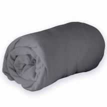 Douceur D'intérieur - Drap housse en jersey uni Anthracite 90x190 cm - Uni