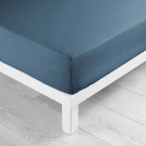 Douceur D'intérieur - Drap housse microfibre Oscar 140x190 Bleu - - Bleu marine - Uni