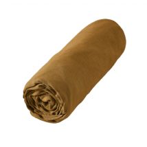 Terre de Nuit - Drap housse lin lavé marron 140x190 - - Marron - Uni