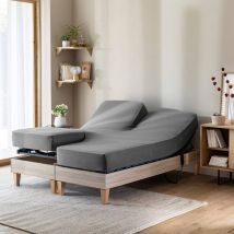 Terre de Nuit - Drap housse gris souris TPR jersey extensible 2x70x190 - - Anthracite - Uni