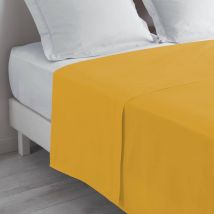 Drap plat Biolina en coton biologique ocre 240x300 en - - Jaune - Douceur D'intérieur