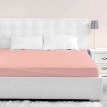 Terre de Nuit - Drap housse rose thé bonnet 40 cm 140x200 - - Rose - Uni