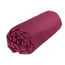 P'tit Basile - Drap housse bébé 100% coton bio 60x120 lie de vin - - Violet - Uni - 57 fils/cm²