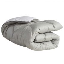 Terre de Nuit - Édredon gonflant bicolore blanc-gris Terre de Nuit 90x150 - - Gris - Uni