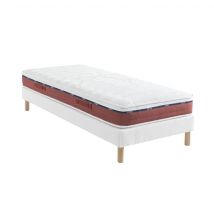 Ensemble Matelas + Sommier 90x190 - 1 personne Latex Mi-Ferme Someo