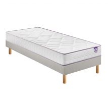 Ensemble Merinos matelas mousse Wise, sommier en kit déco et pieds