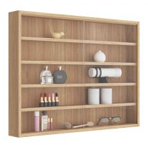 Etagère murale vitrée imitation hêtre - ET6040 en Médium (MDF) - - Bois naturel - Terre de Nuit