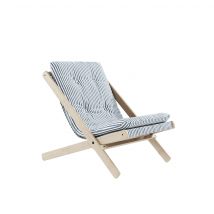 Fauteuil BOOGIE en tissu rayé bleu et blanc en Hêtre Massif - - Bleu - Karup Design