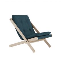 Fauteuil BOOGIE en tissu bleu canard en Hêtre Massif - - Bleu canard - Karup Design