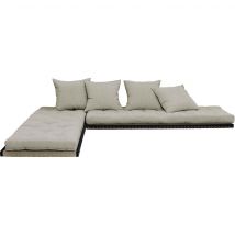 Futon canapé lit 3 places 2x70x200 CHICO lin en Paille de riz - Beige - Karup Design