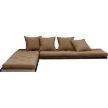 Futon canapé lit 3 places 2x70x200 CHICO marron mocca en Paille de riz - Marron - Karup Design