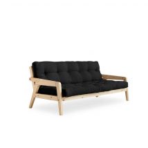 Banquette ajustable GRAB en pin massif naturel avec matelas futon anthracite 130x190 en Pin Massif - Anthracite - Karup Design
