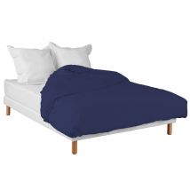 Terre de Nuit - Housse de couette bleu marine 100% coton 240x220 - - Bleu marine - Uni