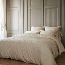 Parure de lit en bambou uni 240x220 naturel en - - Naturel - Terre de Nuit