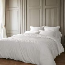 Parure de lit en bambou uni 240x220 blanc en - - Blanc - Terre de Nuit