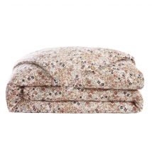 Housse de couette gaze de coton imprimé floral rose 200x200 en - - Rose - Terre de Nuit