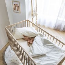 Housse de couette bébé coton lavé 80x120 - SOMEO Beige en - - Beige - Someo