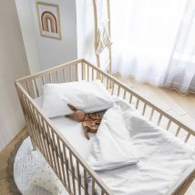 Housse de couette bébé coton lavé 80x120 - SOMEO Blanc en - - Blanc - Someo