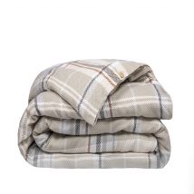Housse de couette flanelle imprimé à carreaux 260x240 cm gris en - - Gris - Terre de Nuit