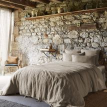 Parure de lit lin lavé beige 260x240 en - - Beige - Terre de Nuit