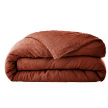 Housse de couette lin lavé orange 260x240 en - - Orange - Terre de Nuit
