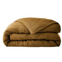 Housse de couette lin lavé marron 240x220 en - - Marron - Terre de Nuit