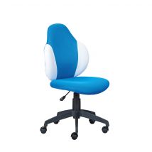 Chaise de bureau bicolore en tissu bleu et blanc - FT12075 en Tissu - - Bleu - Terre de Nuit
