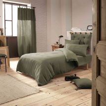 Housse de couette double gaze de coton kaki 140x200 cm en - - Kaki - Terre de Nuit